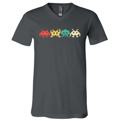 80s Video Game Vintage Retro Arcade V-Neck T-Shirt