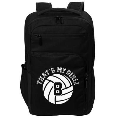 8 Volleyball Player That's My Cheer Mom Dad Team Coach Impact Tech Backpack