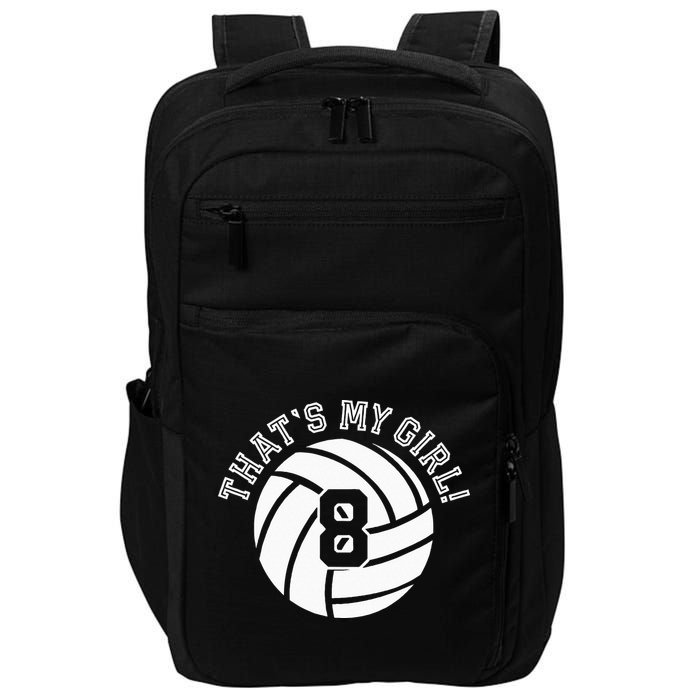 8 Volleyball Player That's My Cheer Mom Dad Team Coach Impact Tech Backpack
