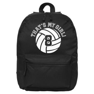8 Volleyball Player That's My Cheer Mom Dad Team Coach 16 in Basic Backpack
