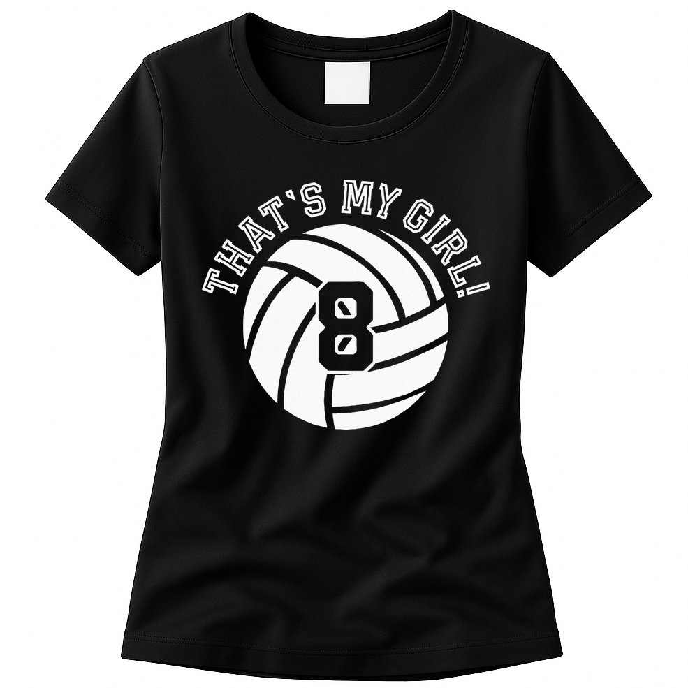 8 Volleyball Player That's My Cheer Mom Dad Team Coach Womens T-Shirt