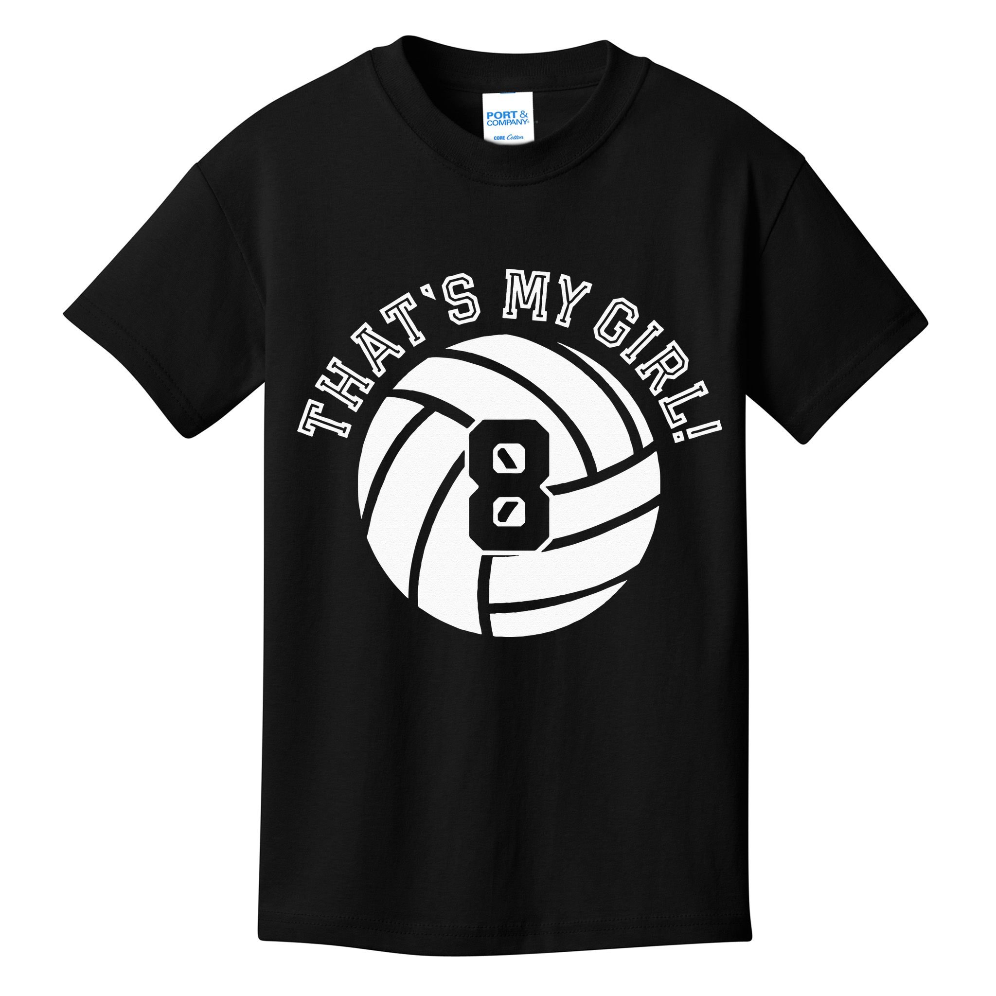 8 Volleyball Player That's My Cheer Mom Dad Team Coach Kids T-Shirt
