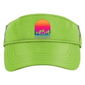 80s Vaporwave Retro Palm Trees Sunset Adult Drive Performance Visor