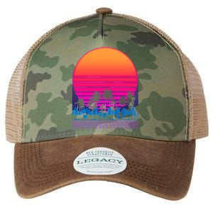 80s Vaporwave Retro Palm Trees Sunset Legacy Tie Dye Trucker Hat