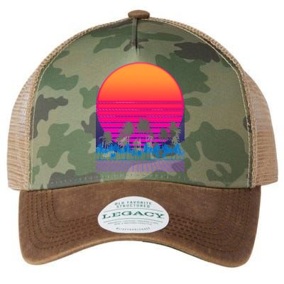 80s Vaporwave Retro Palm Trees Sunset Legacy Tie Dye Trucker Hat