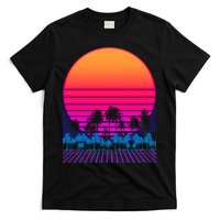 80s Vaporwave Retro Palm Trees Sunset T-Shirt