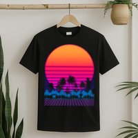 80s Vaporwave Retro Palm Trees Sunset T-Shirt