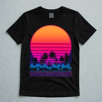 80s Vaporwave Retro Palm Trees Sunset T-Shirt