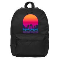 80s Vaporwave Retro Palm Trees Sunset 16 in Basic Backpack