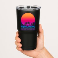 80s Vaporwave Retro Palm Trees Sunset Tumbler