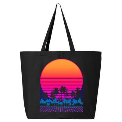 80s Vaporwave Retro Palm Trees Sunset 25L Jumbo Tote