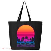 80s Vaporwave Retro Palm Trees Sunset 25L Jumbo Tote