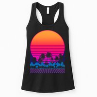80s Vaporwave Retro Palm Trees Sunset Womens Tank Top