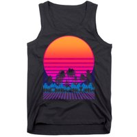 80s Vaporwave Retro Palm Trees Sunset Tank Top