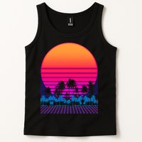 80s Vaporwave Retro Palm Trees Sunset Tank Top