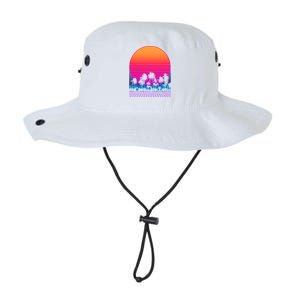 80s Vaporwave Retro Palm Trees Sunset Legacy Cool Fit Booney Bucket Hat