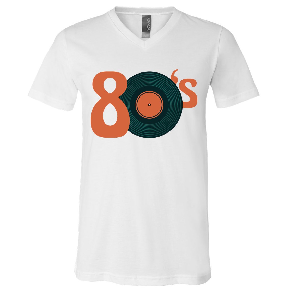 80s Vinyl Record Vintage V-Neck T-Shirt