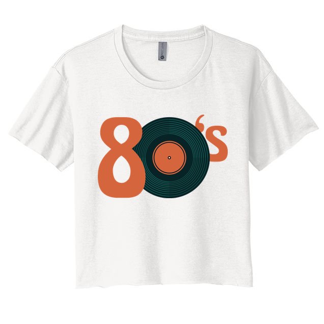 80s Vinyl Record Vintage Crop Top