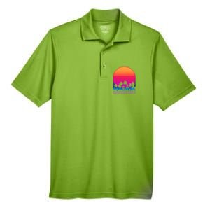 80s Vaporwave Retro Palm Trees Sunset Men's Origin Performance Pique Polo