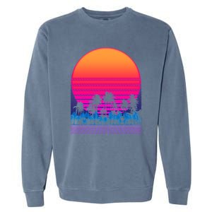 80s Vaporwave Retro Palm Trees Sunset Garment-Dyed Sweatshirt