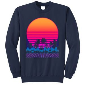 80s Vaporwave Retro Palm Trees Sunset Sweatshirt