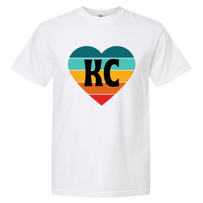 80s Vintage Sunset Heart Kc Garment-Dyed Heavyweight T-Shirt