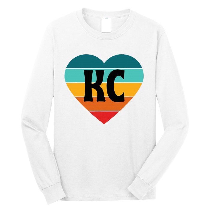 80s Vintage Sunset Heart Kc Long Sleeve Shirt