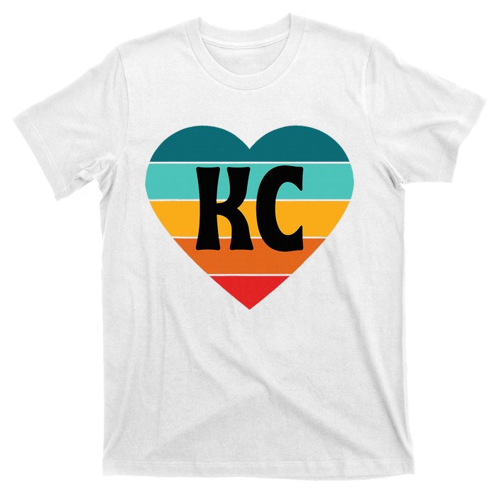 80s Vintage Sunset Heart Kc T-Shirt