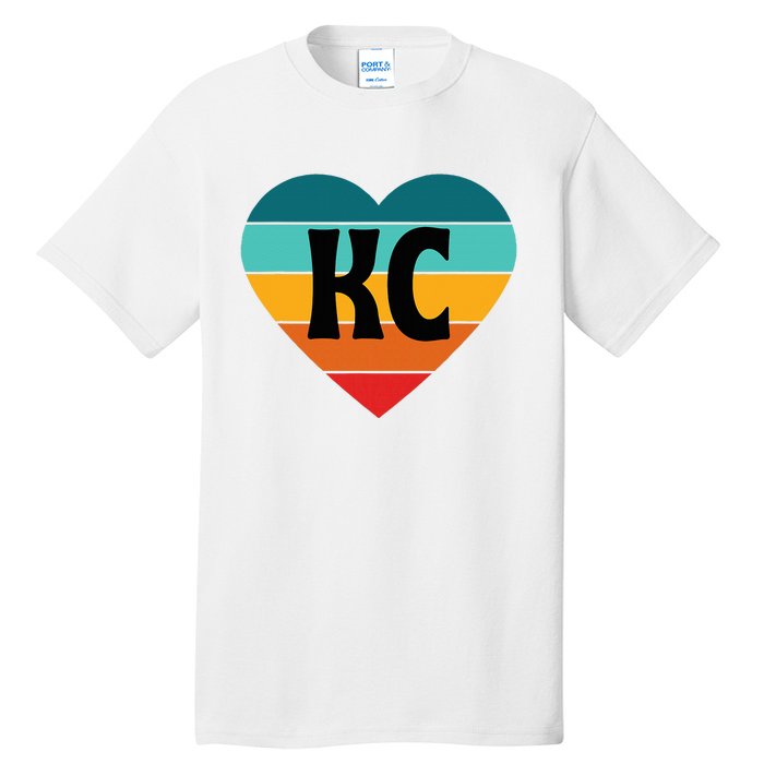 80s Vintage Sunset Heart Kc Tall T-Shirt