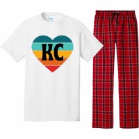 80s Vintage Sunset Heart Kc Pajama Set