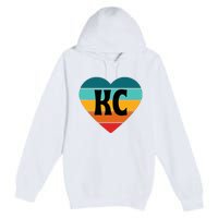 80s Vintage Sunset Heart Kc Premium Pullover Hoodie