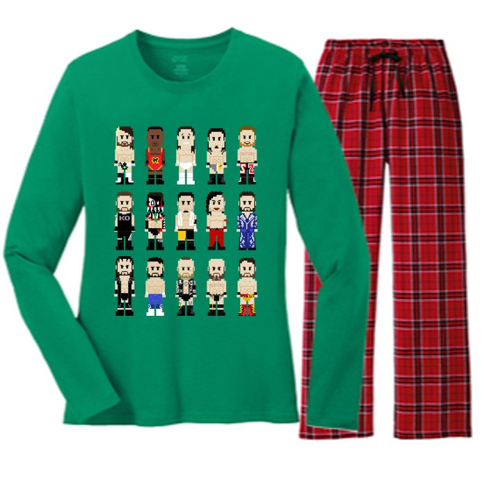 8bit Wrestling Next Champions Women's Long Sleeve Flannel Pajama Set 