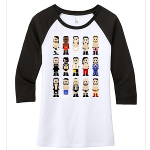 8bit Wrestling Next Champions Women's Tri-Blend 3/4-Sleeve Raglan Shirt