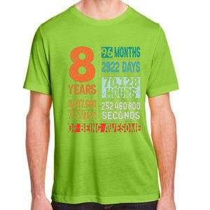 8 Years 96 Months Of Being Awesome 8th Birthday Countdown Adult ChromaSoft Performance T-Shirt