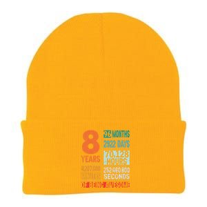 8 Years 96 Months Of Being Awesome 8th Birthday Countdown Knit Cap Winter Beanie