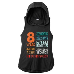 8 Years 96 Months Of Being Awesome 8th Birthday Countdown Ladies PosiCharge Tri-Blend Wicking Draft Hoodie Tank