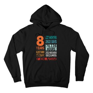 8 Years 96 Months Of Being Awesome 8th Birthday Countdown Hoodie