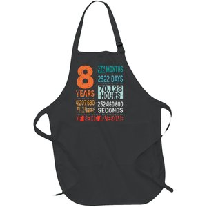 8 Years 96 Months Of Being Awesome 8th Birthday Countdown Full-Length Apron With Pockets