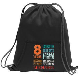 8 Years 96 Months Of Being Awesome 8th Birthday Countdown Sweatshirt Cinch Pack Bag