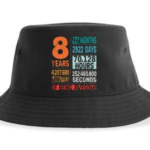 8 Years 96 Months Of Being Awesome 8th Birthday Countdown Sustainable Bucket Hat