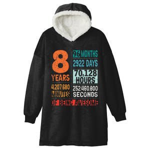 8 Years 96 Months Of Being Awesome 8th Birthday Countdown Hooded Wearable Blanket