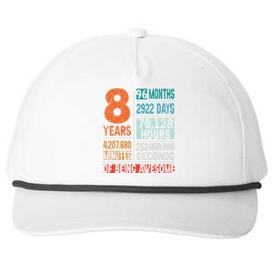 8 Years 96 Months Of Being Awesome 8th Birthday Countdown Snapback Five-Panel Rope Hat