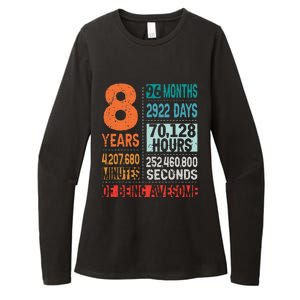 8 Years 96 Months Of Being Awesome 8th Birthday Countdown Womens CVC Long Sleeve Shirt