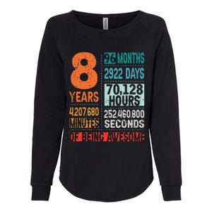 8 Years 96 Months Of Being Awesome 8th Birthday Countdown Womens California Wash Sweatshirt