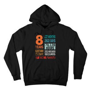 8 Years 96 Months Of Being Awesome 8th Birthday Countdown Tall Hoodie