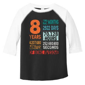 8 Years 96 Months Of Being Awesome 8th Birthday Countdown Toddler Fine Jersey T-Shirt