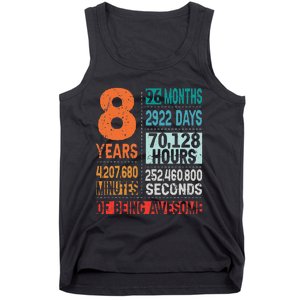 8 Years 96 Months Of Being Awesome 8th Birthday Countdown Tank Top