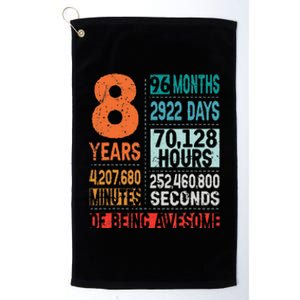 8 Years 96 Months Of Being Awesome 8th Birthday Countdown Platinum Collection Golf Towel