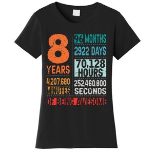 8 Years 96 Months Of Being Awesome 8th Birthday Countdown Women's T-Shirt