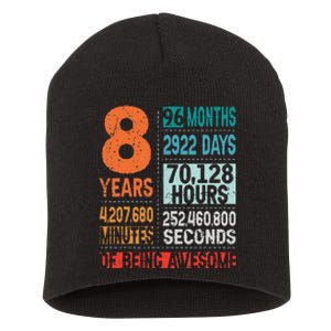 8 Years 96 Months Of Being Awesome 8th Birthday Countdown Short Acrylic Beanie